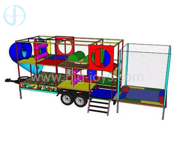 Movable playground with trailer